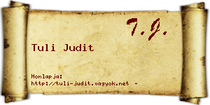 Tuli Judit névjegykártya